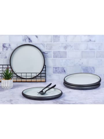 Björn 4-delige set: dinerborden "Gourmet" zwart/wit - Ø 28 cm
