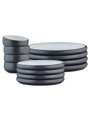 Björn 12-delig tafelservies "Gourmet" zwart/wit