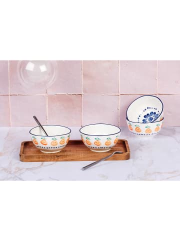 Björn 4-delige set: kommen "Napoli" wit/blauw/oranje - Ø 12 cm