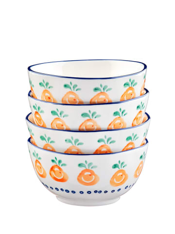 Björn 4er-Set: Schalen "Napoli" in Weiß/ Blau/ Orange - Ø 12 cm