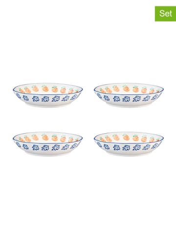 Björn 4-delige set: soepborden "Napoli" wit/oranje/blauw - Ø 21,5 cm