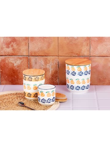 Björn 3-delige set: voorraadpotten "Napoli" wit/blauw/oranje