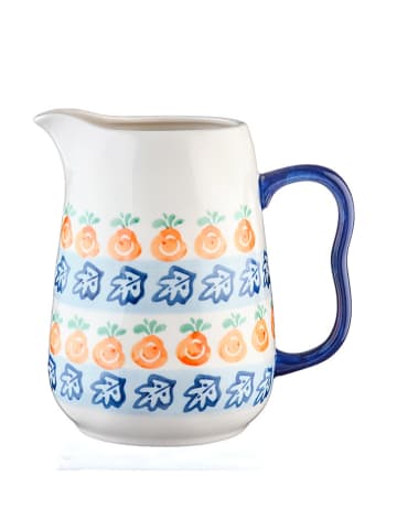 Björn Karaffe "Napoli" in Weiß/ Blau/ Orange - 1,7 l