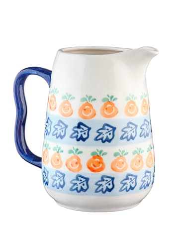 Björn Karaffe "Napoli" in Weiß/ Blau/ Orange - 1,7 l