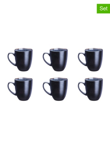 Björn 6-delige set: mokken "Iris" zwart - 400 ml