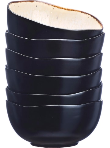 Björn 6-delige set: kommen "Iris" crème/zwart - Ø 12 cm