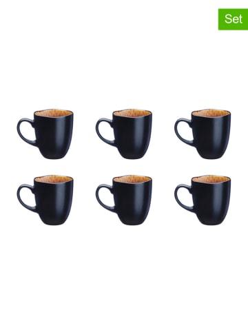 Björn 6-delige set: mokken "Iris" donkerblauw/bruin - 400 ml