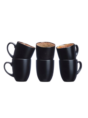 Björn 6er-Set: Jumbotassen "Iris" in Dunkelblau/ Braun - 400 ml