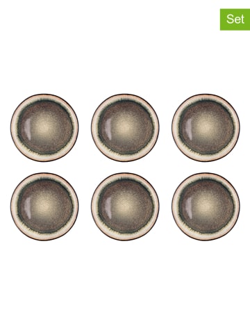 Björn 6-delige set: dinerborden "Iris" bruin - Ø 26 cm