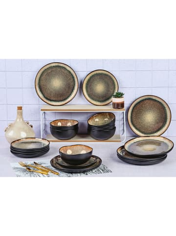 Björn 18-częściowy zestaw talerzy "Iris" w kolorze brązowym