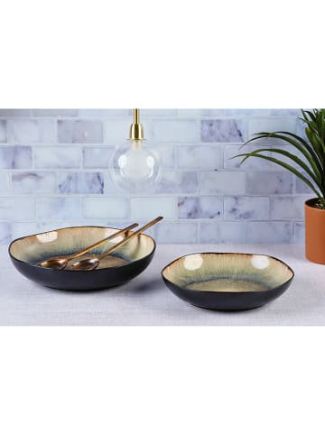 Björn 2-delige set: fruitschalen "Iris" beige/bruin