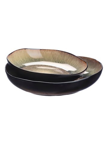 Björn 2-delige set: fruitschalen "Iris" beige/bruin