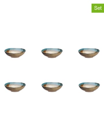 Björn 6-delige set: serveerkommen "Island" kaki/blauw - Ø 11,5 cm