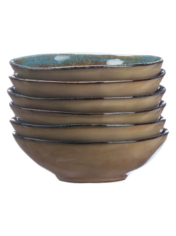 Björn 6-delige set: serveerkommen "Island" kaki/blauw - Ø 11,5 cm