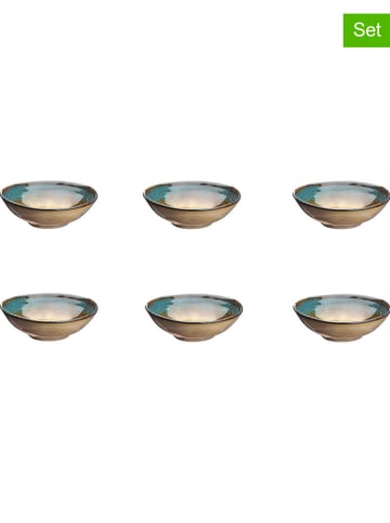 Björn 6er-Set: Schalen "Island" in Khaki/ Blau - Ø 15 cm