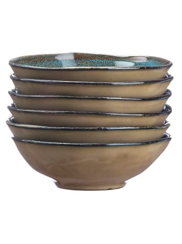 Björn 6er-Set: Schalen "Island" in Khaki/ Blau - Ø 15 cm
