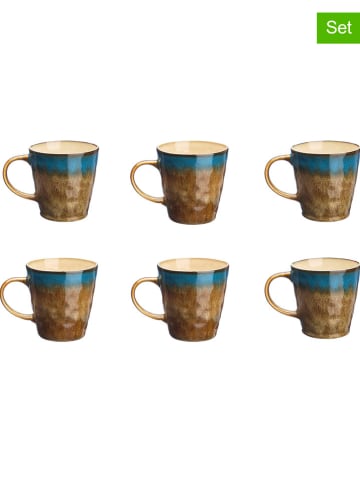 Björn 6er-Set: Jumbotassen "Island" in Khaki/ Blau - 400 ml