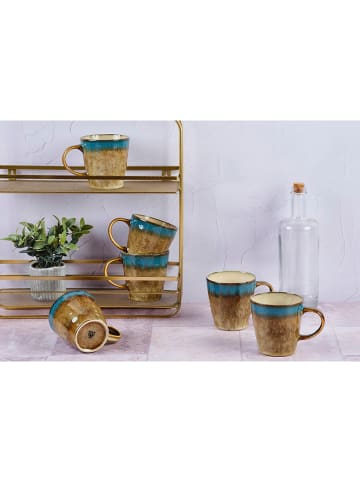 Björn 6er-Set: Jumbotassen "Island" in Khaki/ Blau - 400 ml