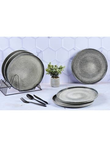 Björn 6er-Set: Speiseteller "Zen" in Grau - Ø 28 cm