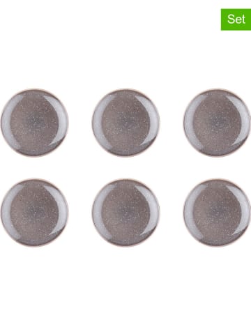Björn 6-delige set: dessertborden "Stellar" taupe - Ø 22 cm