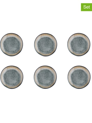 Björn 6er-Set: Dessertteller "Genesis" in Grau/ Beige - Ø 20,5 cm