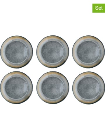 Björn 6er-Set: Speiseteller "Genesis" in Grau/ Beige - Ø 27 cm