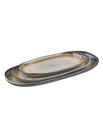 Björn 3er-Set: Servierplatten "Genesis" in Grau/ Beige