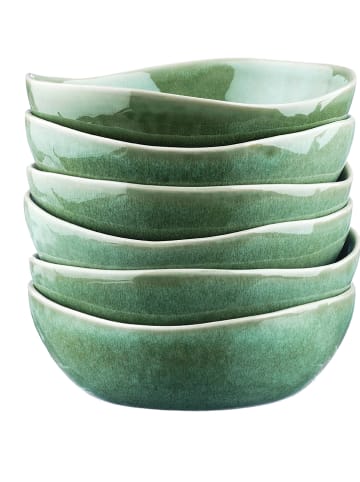 Björn 6-delige set: ontbijtkommen "Magma" groen - Ø 18,5 cm