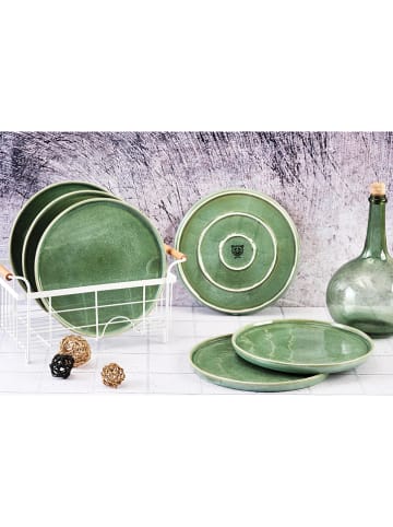 Björn 6-delige set: dinerborden "Magma" groen - Ø 27 cm