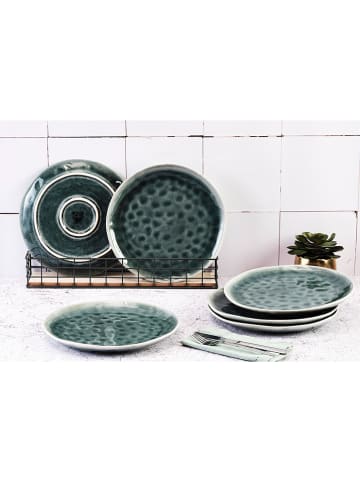 Björn 6-delige set: dinerborden "Moon" petrol - Ø 28,5 cm