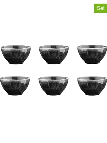 Björn 6-delige set: ontbijtkommen "Moon" zwart - Ø 14,5 cm