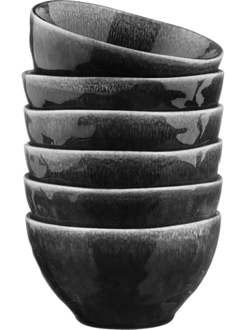 Björn 6-delige set: ontbijtkommen "Moon" zwart - Ø 14,5 cm