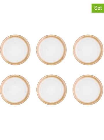 Björn 6-delige set: dessertborden "Cosmos" wit/beige - Ø 21,5 cm