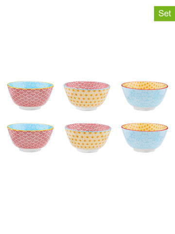Björn 6-delige set: voorgerechtkommen "Color" rood/geel/lichtblauw - Ø 12 cm