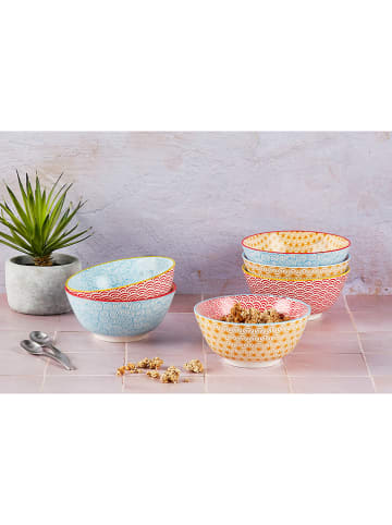 Björn Miski śniadaniowe (6 szt.) w kolorze czerwono-żółto-błękitnym - Ø 15 cm