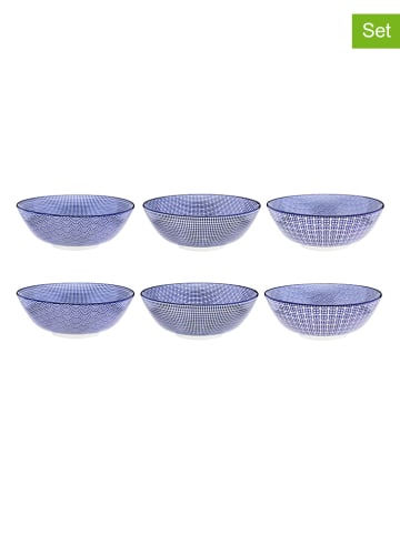 Björn 6-delige set: saladeschalen "Dark" donkerblauw - Ø 21 cm