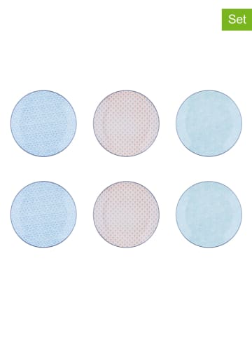 Björn 6er-Set: Dessertteller "Pastel" in Hellblau/ Hellgrün/ Rosa - Ø 21 cm