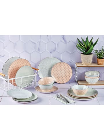 Björn 18-delig tafelservies "Pastel" lichtblauw/lichtgroen/lichtroze