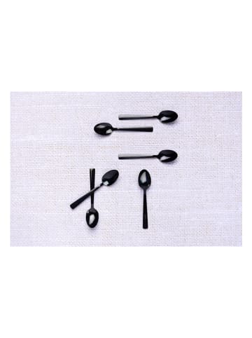 Björn 6-delige set: roestvrijstalen koffielepels "Telmo" zwart - (L)12 cm
