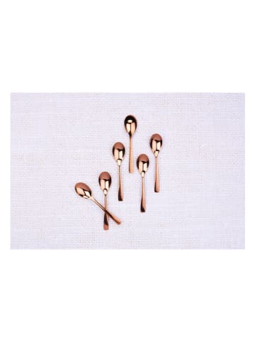 Björn 6er-Set: Edelstahl-Kaffeelöffel "Oglu" in Kupfer - (L)12 cm