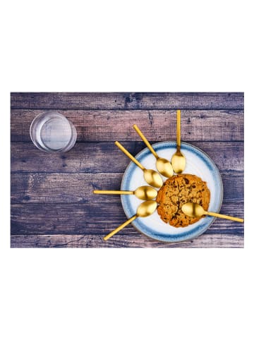 Björn Łyżeczki (6 szt.) "Emund" w kolorze złotym do kawy - dł. 12 cm