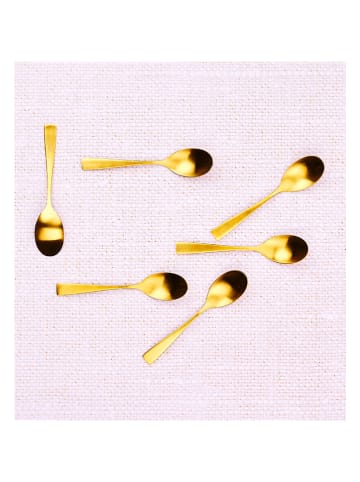 Björn 6-delige set: roestvrijstalen koffielepels "Sven" goudkleurig - (L)14 cm