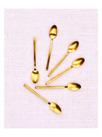 Björn 6-delige set: roestvrijstalen koffielepels "Olaf" goudkleurig - (L)13 cm