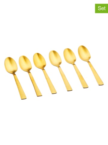 Björn 6-delige set: roestvrijstalen koffielepels "Finn" goudkleurig - (L)13 cm