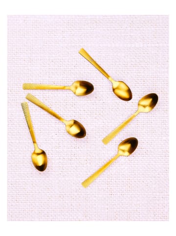 Björn 6-delige set: roestvrijstalen koffielepels "Finn" goudkleurig - (L)13 cm