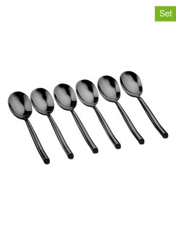 Björn 6er-Set: Edelstahl-Kaffeelöffel "Knut" in Schwarz - (L)14 cm