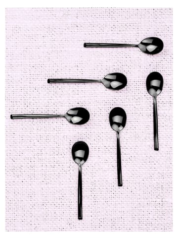 Björn 6-delige set: roestvrijstalen koffielepels "Knut" zwart - (L)14 cm