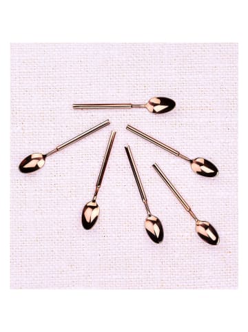 Björn 6-delige set: roestvrijstalen koffielepels "Viggo" koperkleurig - (L)14 cm