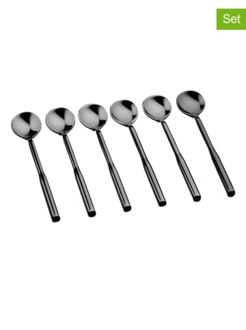 Björn Łyżeczki (6 szt.) "Abel" w kolorze czarnym do kawy - dł. 16 cm