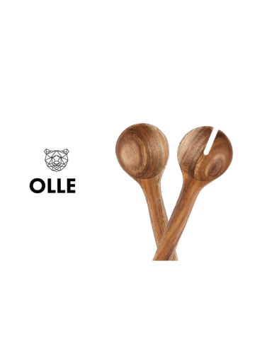 Björn Salatbesteck "Olle" in Hellbraun - (H)29,8 cm
